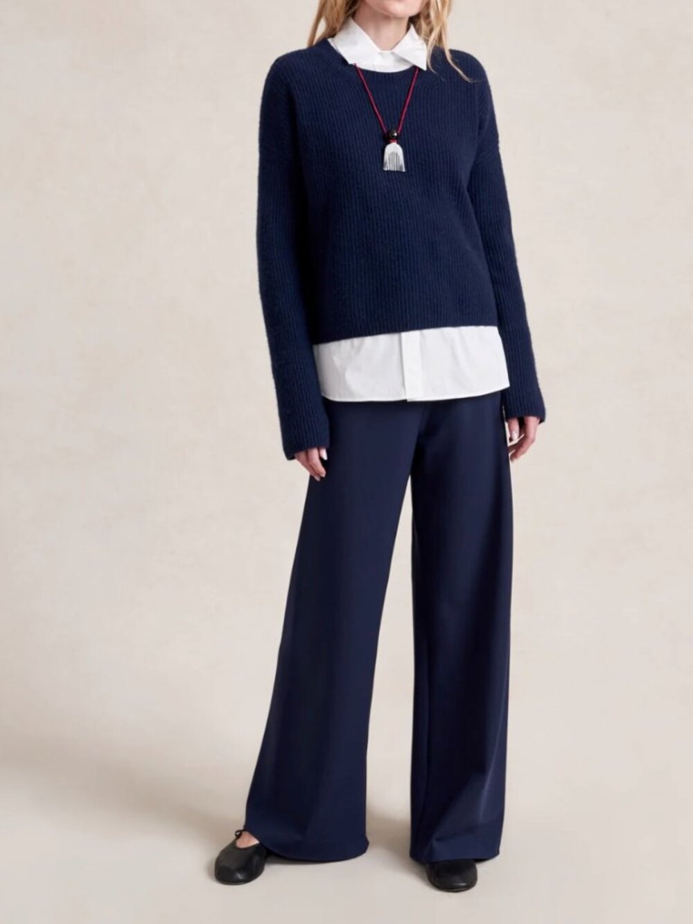 La Ligne Colby navy crepe pant